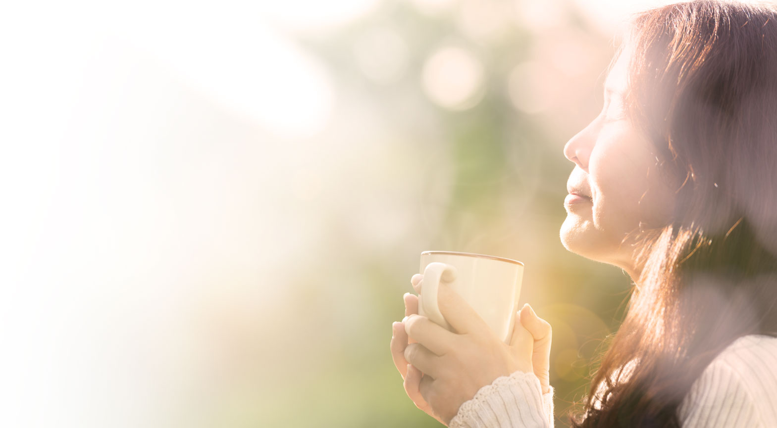 woman enjoying coffee